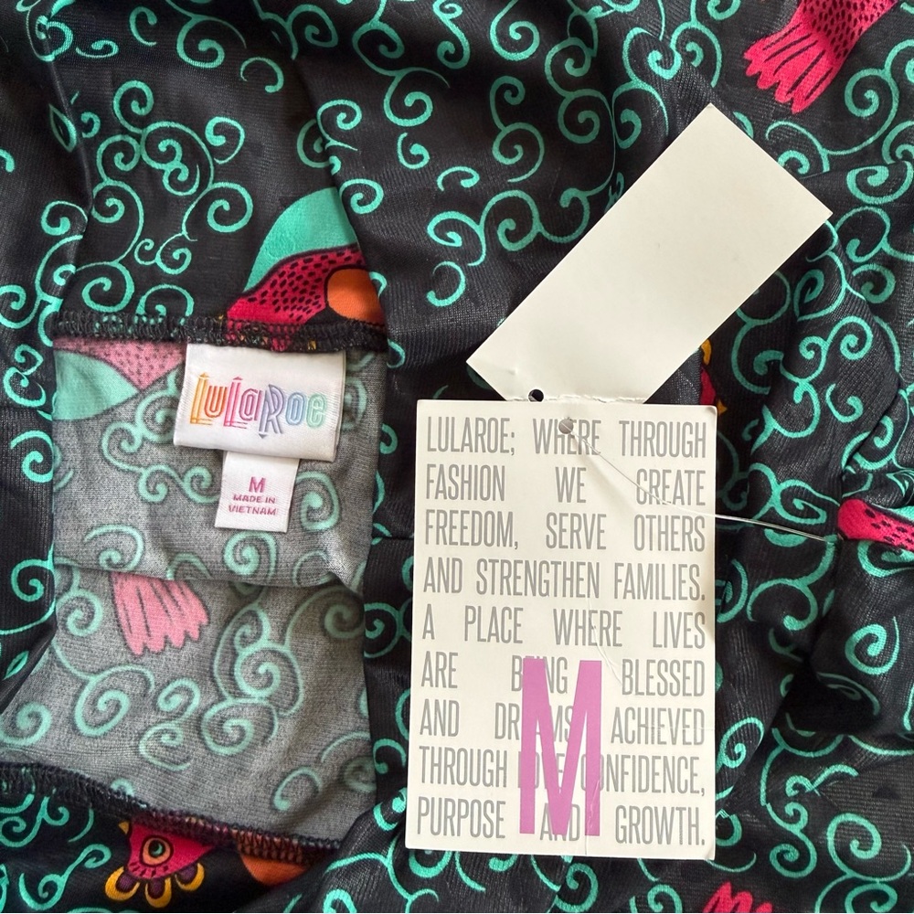 NWT LulaRoe Bird Print Long Maxi Stretchy Skirt Women’s Size Medium Bird Lover - Picture 4 of 10